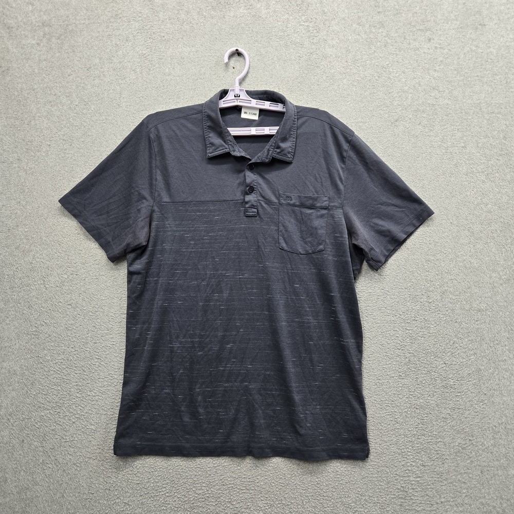 Travis Mathew Men Polo XL‎ Gray Activewear Button Logo Short Sleeve